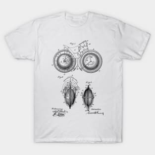 Marine Velocipede Vintage Patent Hand Drawing T-Shirt